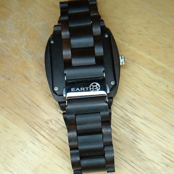 X Earth watch, Mens Sagano wood, Black face 43 X 54 mm 3 hand movement and - Picture 4 of 10